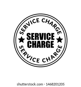 Black 'SERVICE CHARGE' stamp on white background